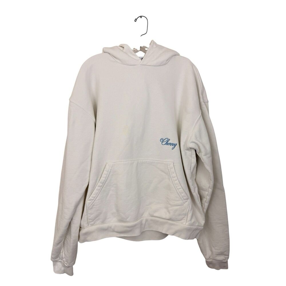 Cherry LA Hoodie Sweatshirt Men’s Sz Medium Oversized Unisex White Cotton